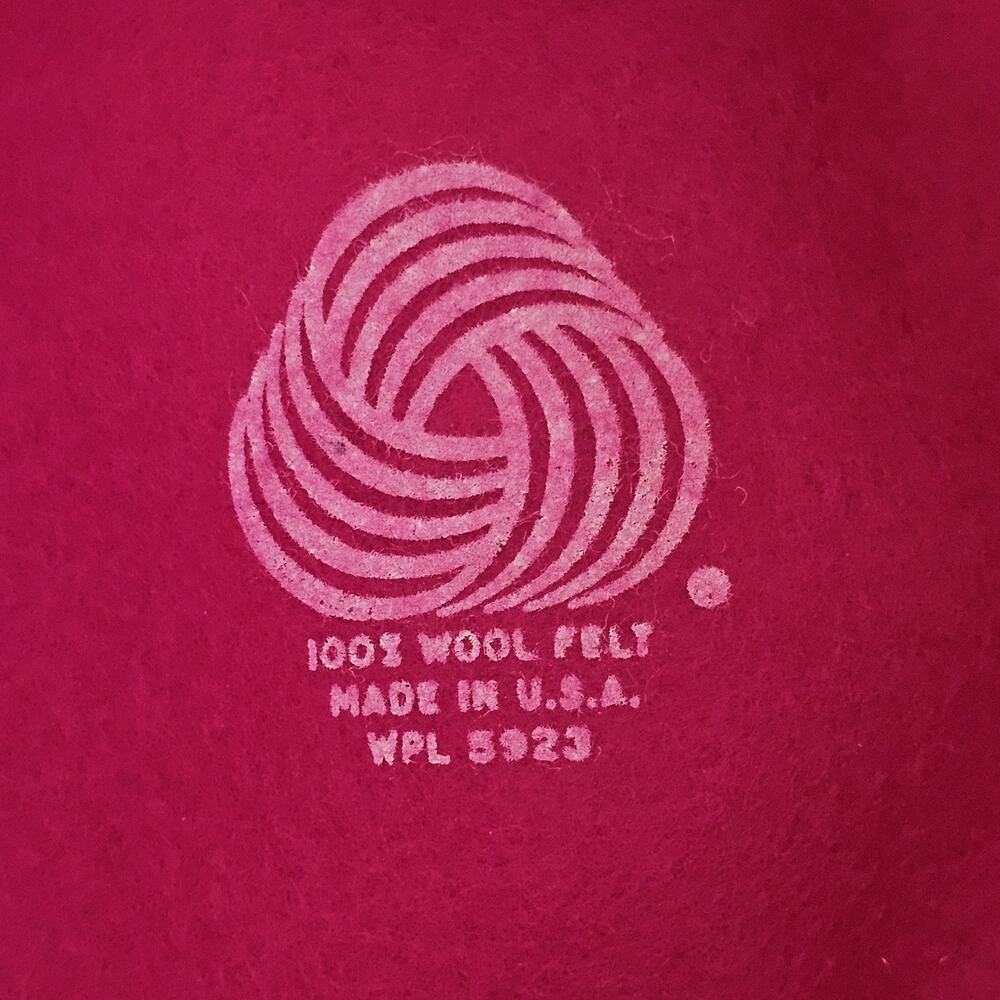 Vintage Womens 60s 70s Pink Felt Hat Wide Brim Grosgrain Band USA WPL 5923 - Picture 5 of 7
